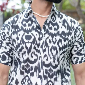 Smoky White Half Sleeve Printed shirt