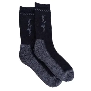 SnowStoppers - Kids Alpaca Wool Socks - Black/Gray