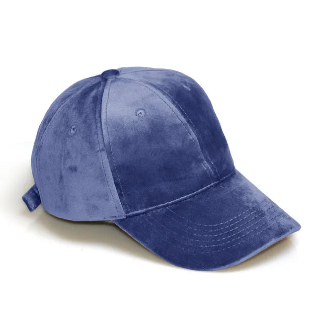Soft faux suede adjustable baseball cap