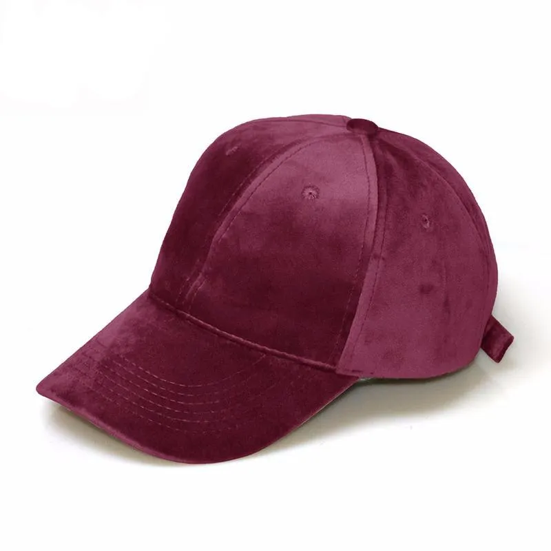 Soft faux suede adjustable baseball cap