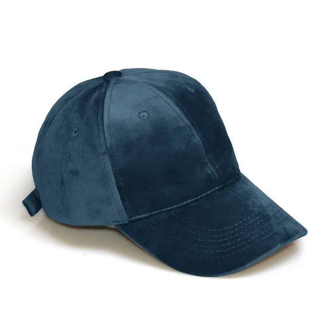 Soft faux suede adjustable baseball cap