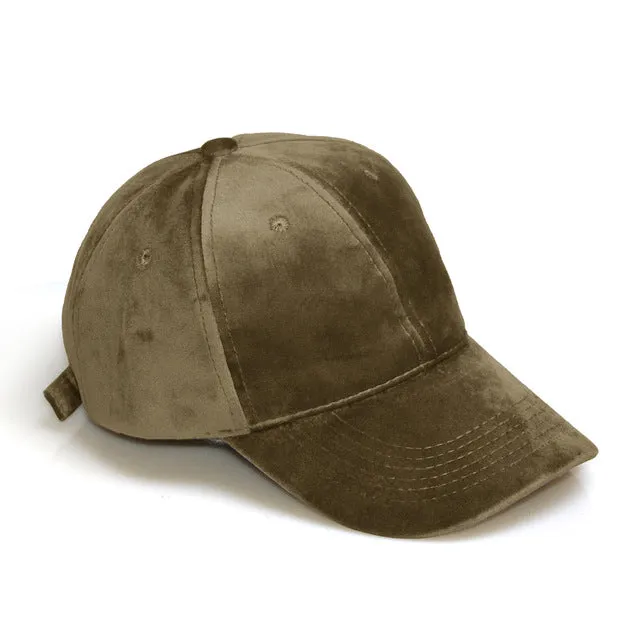 Soft faux suede adjustable baseball cap