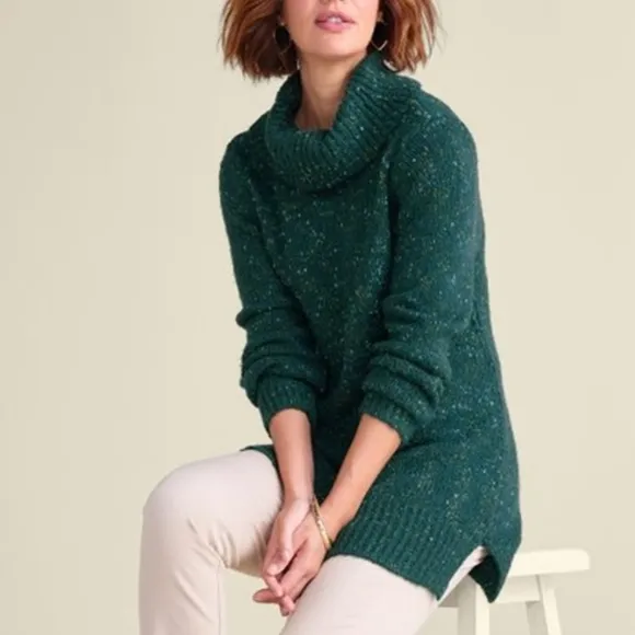 Soft Surroundings Nixie Speckled Sweater Style 2GU45 Deep Teal Marl US Size XL