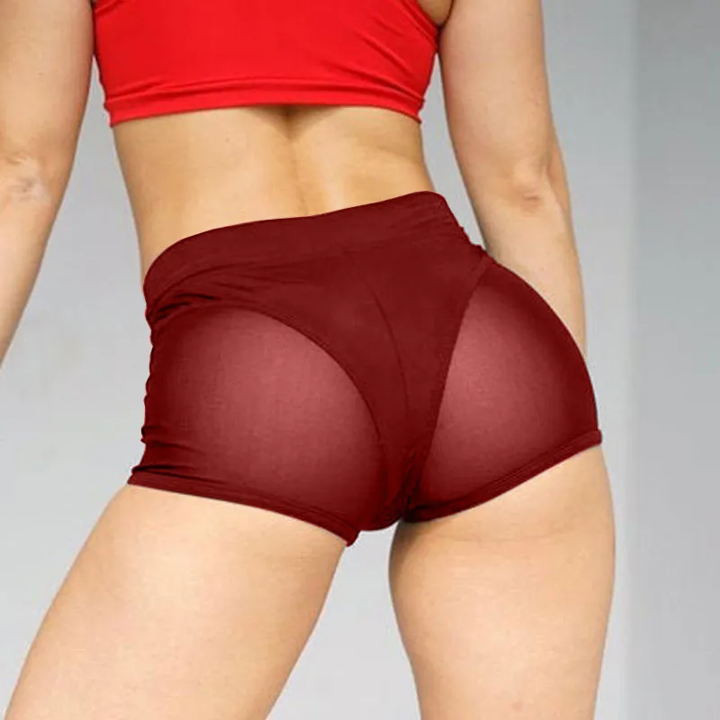 Solid High Waist Mesh Sport Panty
