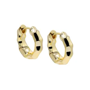 Solid Indented Chunky Hoop Earring