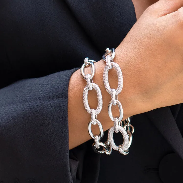 Solid/Pavé Chunky Link Bracelet
