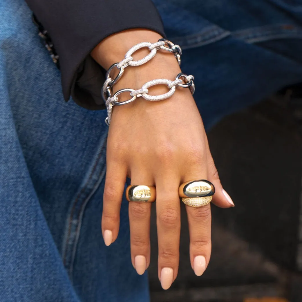 Solid/Pavé Chunky Link Bracelet