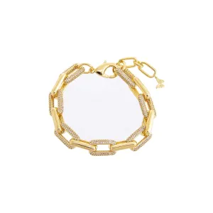 Solid/Pavé Chunky Paperclip Link Bracelet