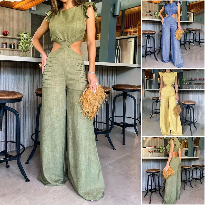 🔥Sommer-Specials🔥Einfarbiger Overall mit Rüschen