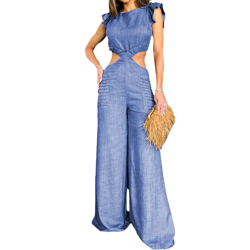 🔥Sommer-Specials🔥Einfarbiger Overall mit Rüschen