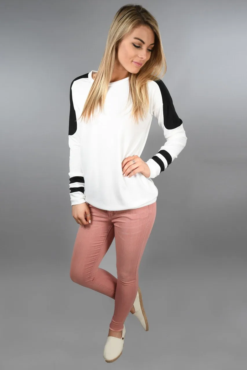 Sporty & Casual Top ~ Ivory