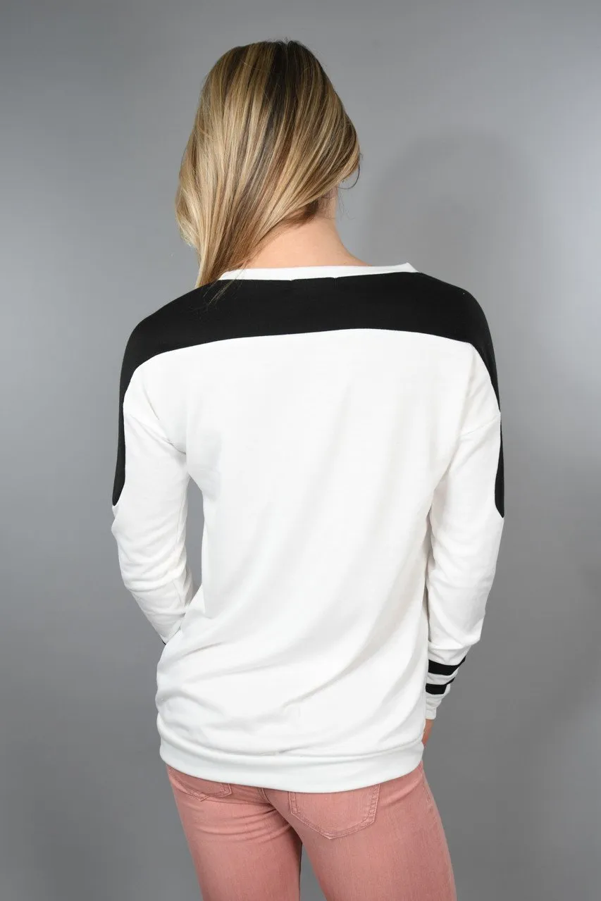 Sporty & Casual Top ~ Ivory