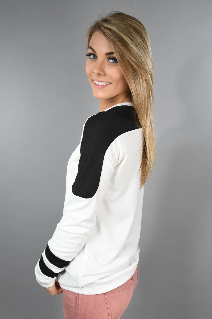 Sporty & Casual Top ~ Ivory