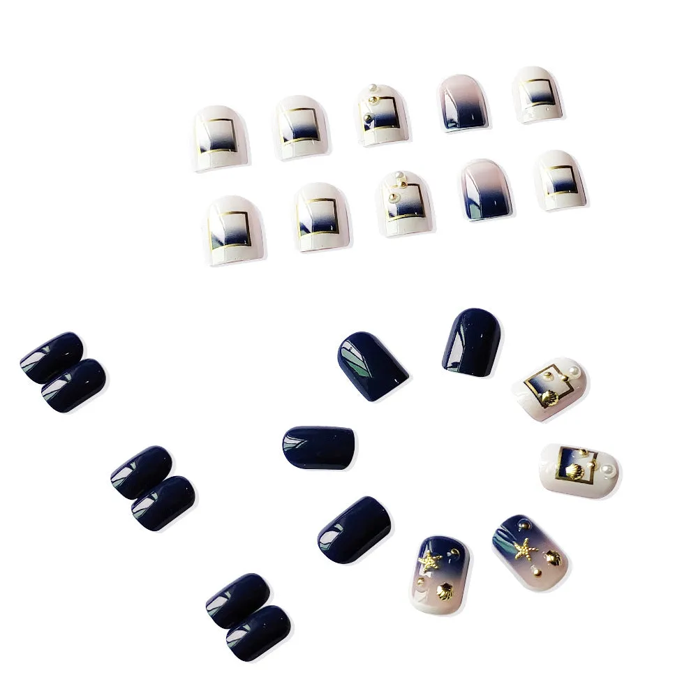 Square dark blue ocean shells