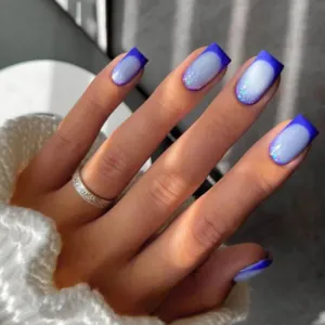 Square french blue and sliver