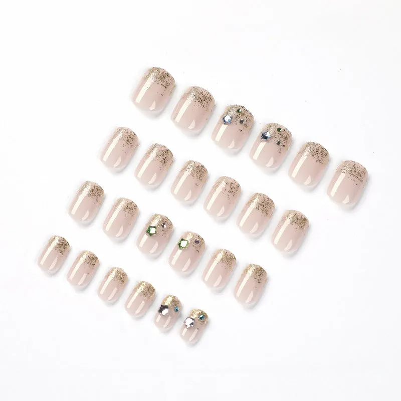 Square Glitter stars blue pink rhinestones
