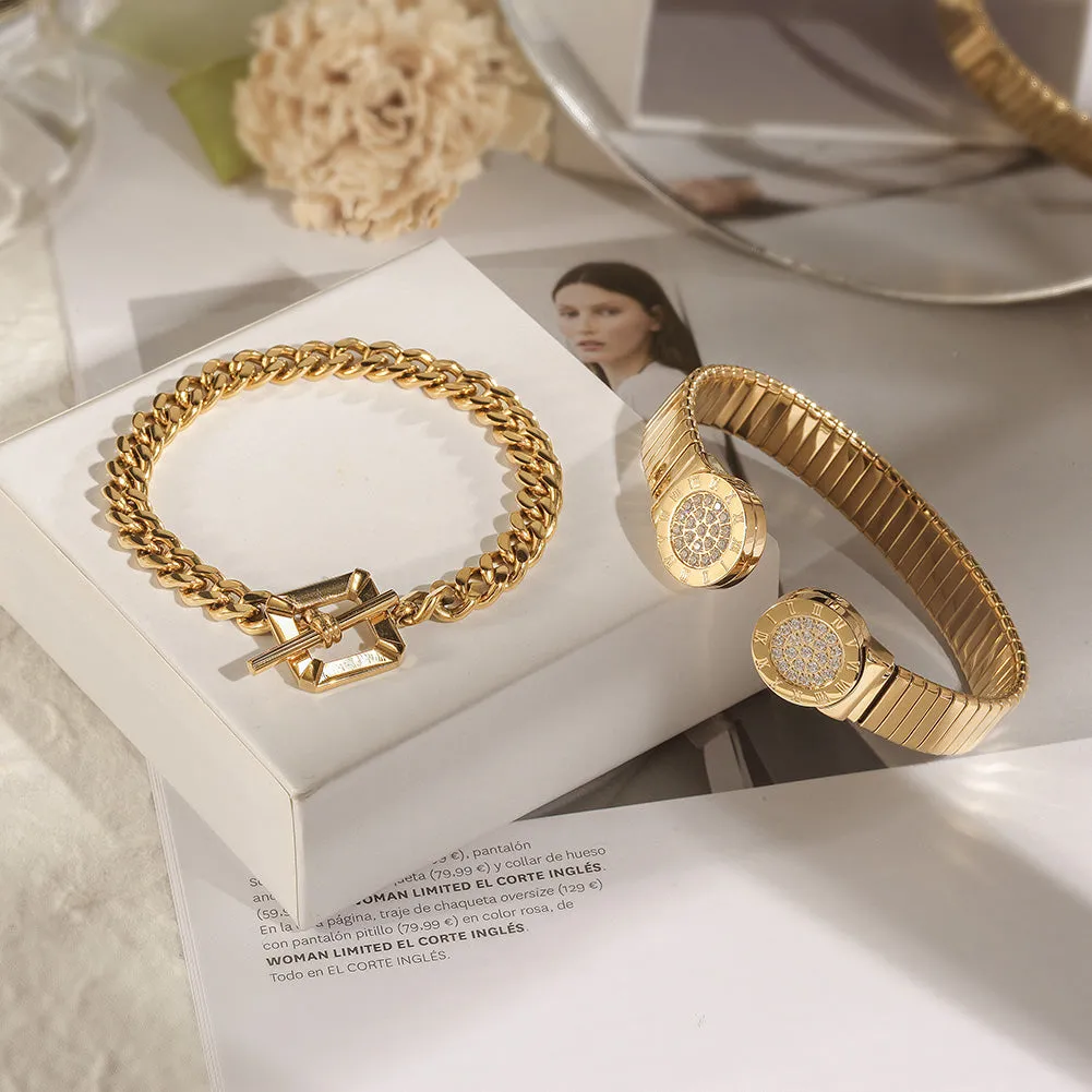Square Toggle Clasp Chain Bracelet