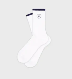 SRHWC Embroidered Socks White/Navy
