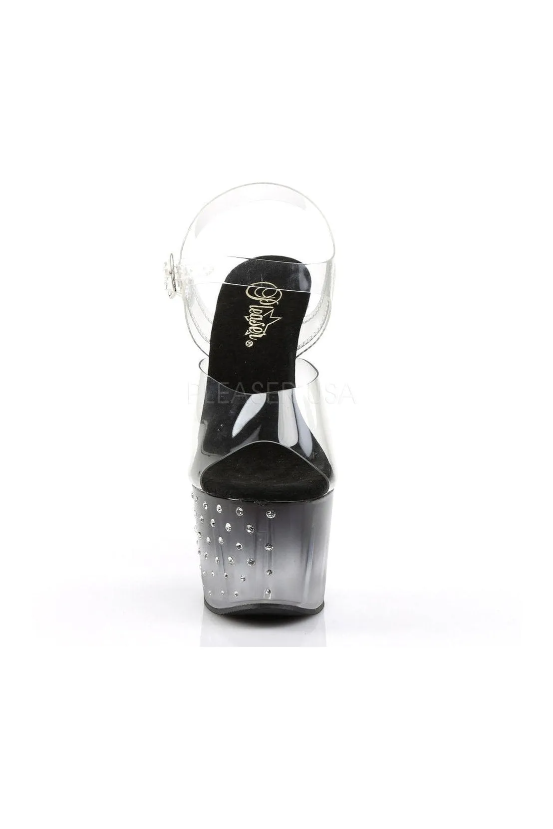 STARDUST-708T Platform Sandal  | Black Vinyl