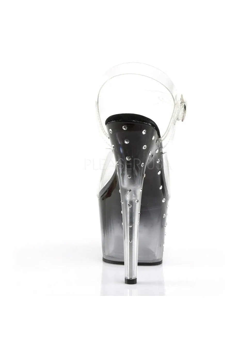 STARDUST-708T Platform Sandal  | Black Vinyl