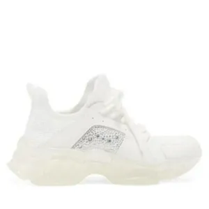 Steve Madden &quot;Vance&quot; white platform Sneaker rhinestone Womens lace  8.5