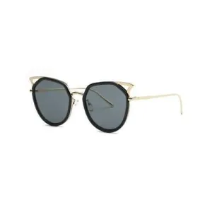 Stylish Cat Eye Cut Out Mirrored Sunglasses - Gray