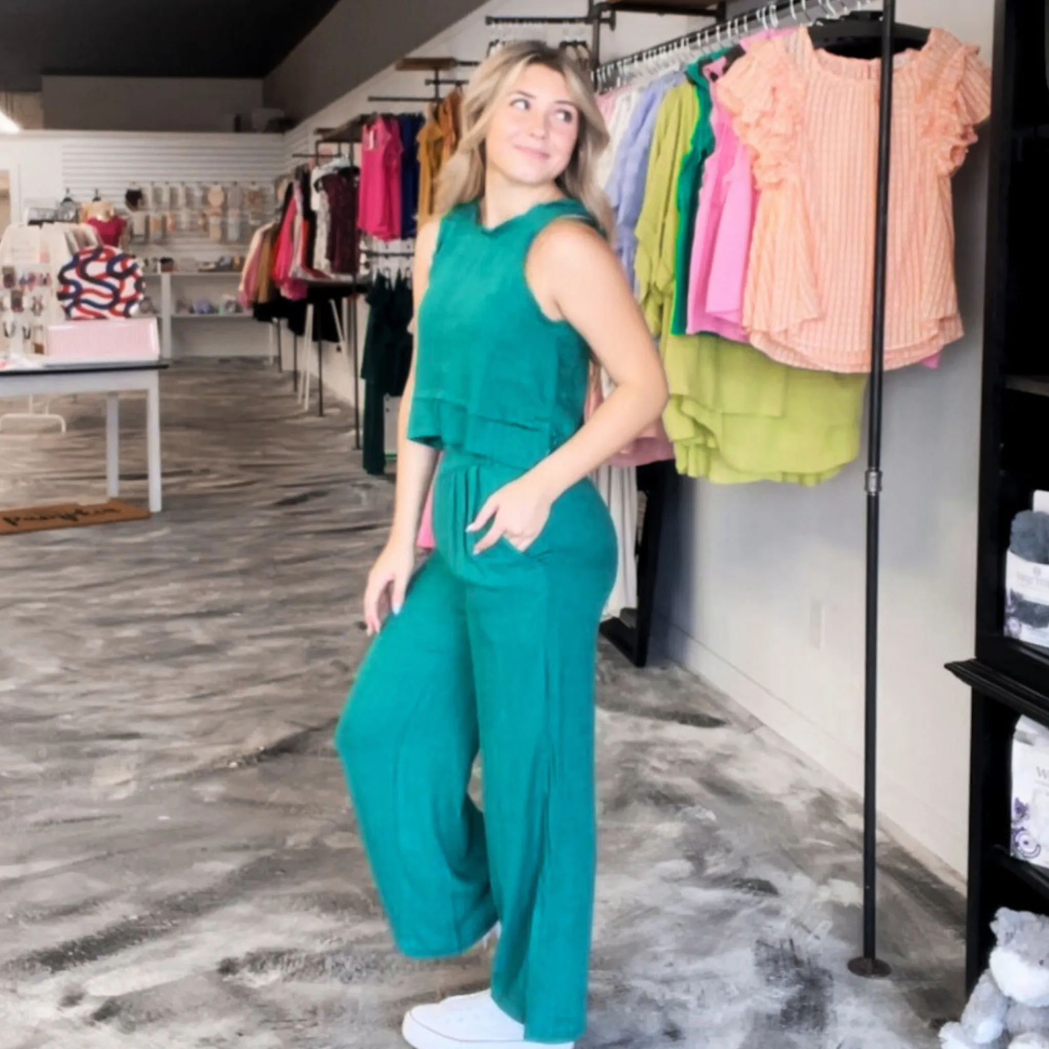 Stylish Ease Green Matching Set
