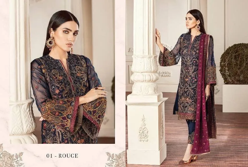Stylish Punjabi Dress In Blue Color By Jasmin Model# C 1748