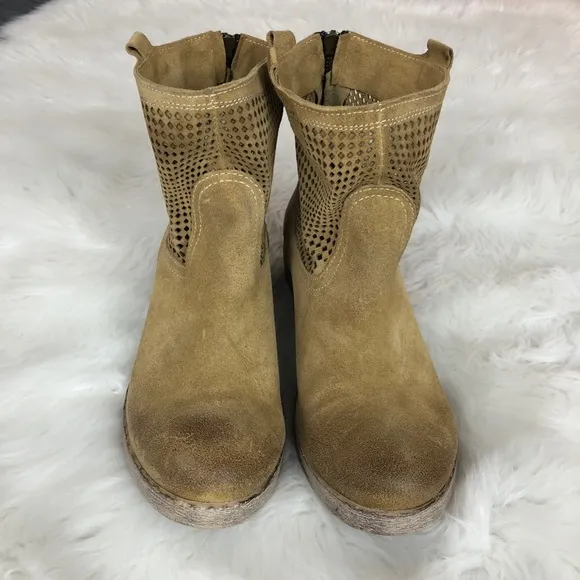 Sundance Greta Perforated Distressed Rustic Boots