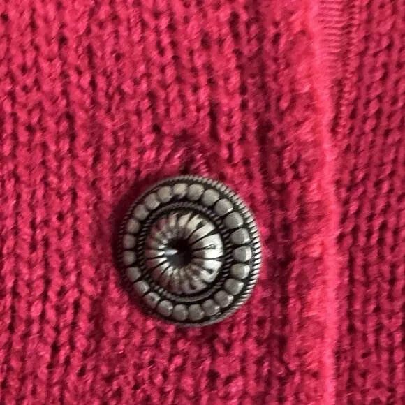 Sundance Womens Red Beaded Embellished Betty Cardigan Size S Wool Cozy Soft