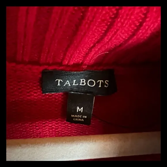 Talbots Holiday Winter Christmas SimpleCozy Wool Blend Cowl Neck Sweater Sz Med