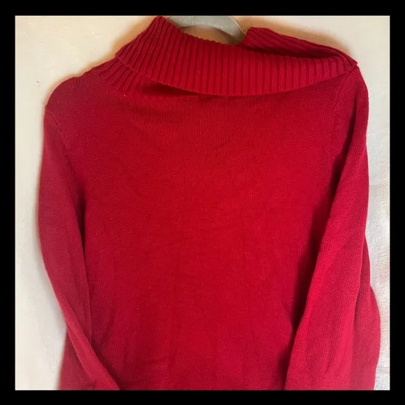 Talbots Holiday Winter Christmas SimpleCozy Wool Blend Cowl Neck Sweater Sz Med