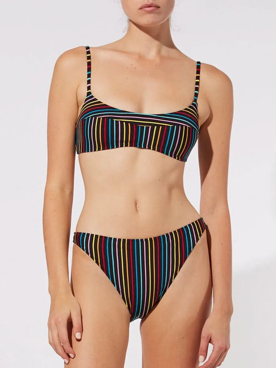 The Elsa Bottom In Rainbow Pinstripe