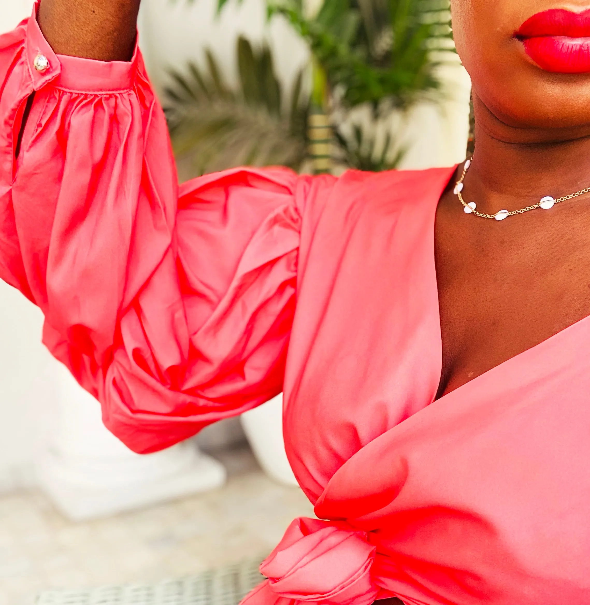 The "Virginia" Puff Sleeve Wrap Top