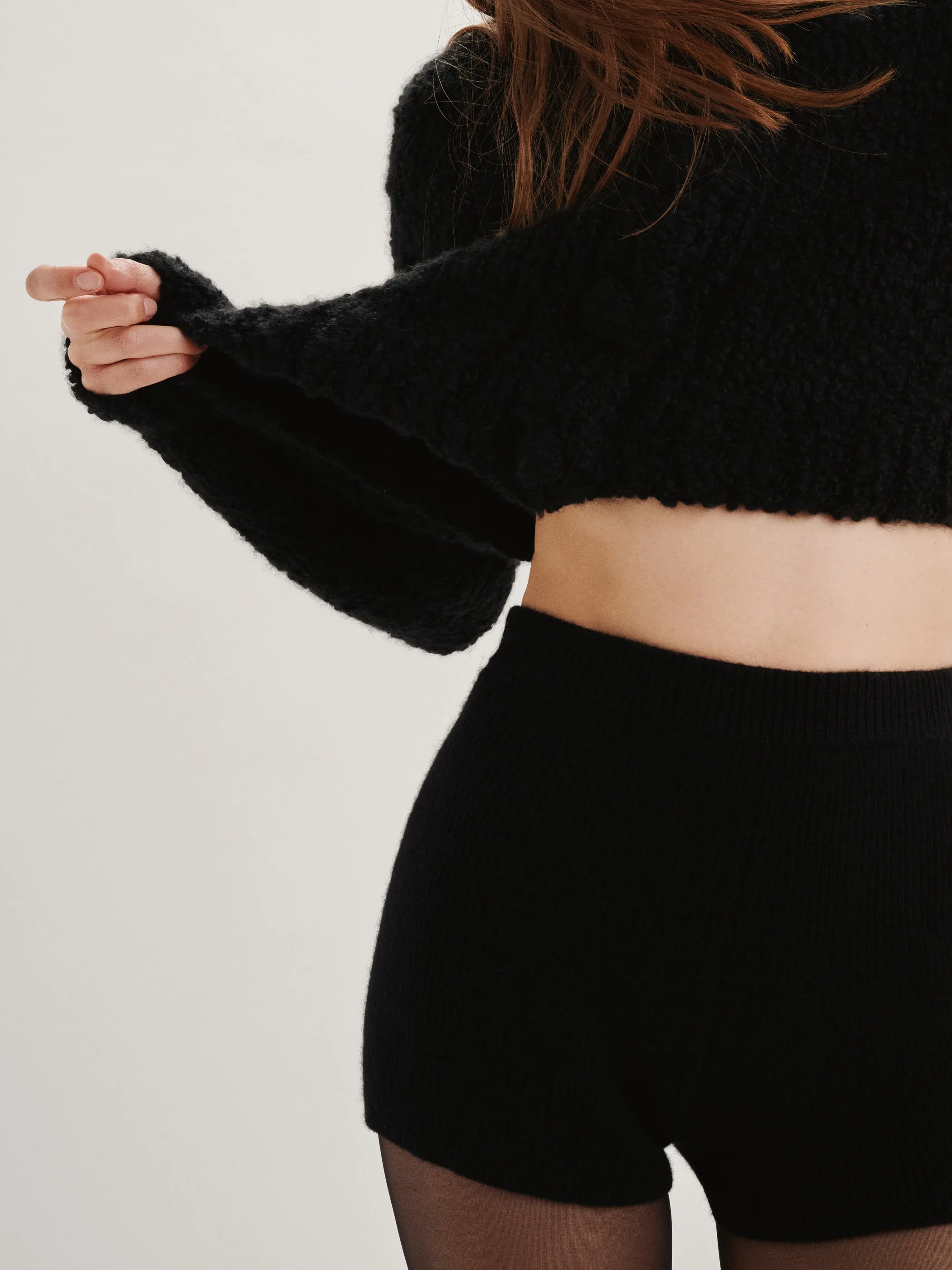 The Zef Ribbed Shorts in Cashmere