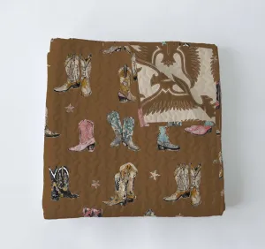 Thunderbird Boots Baby Blanket - Brown