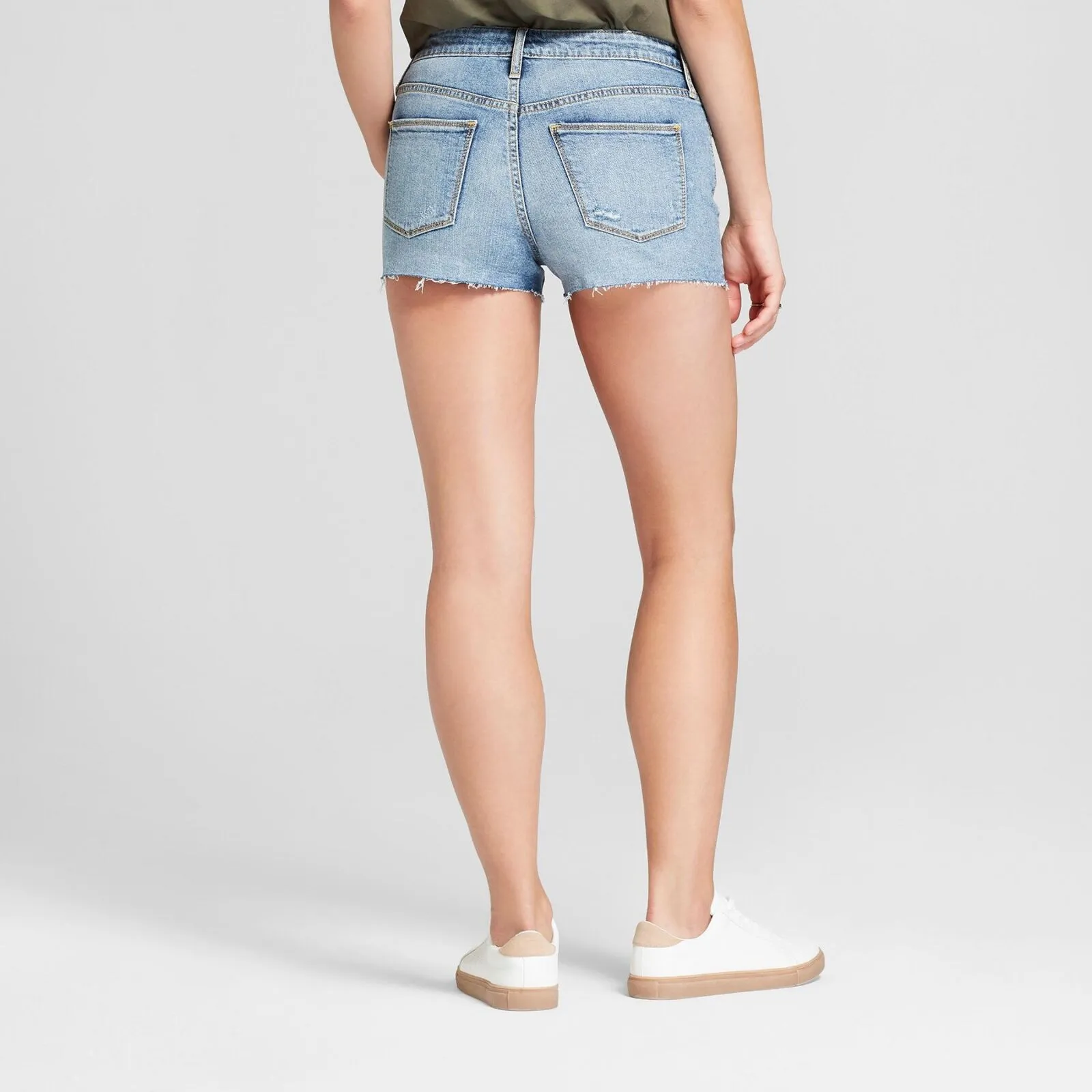 Universal Thread Women's High Rise Destructed Shortie Denim Jean Shorts