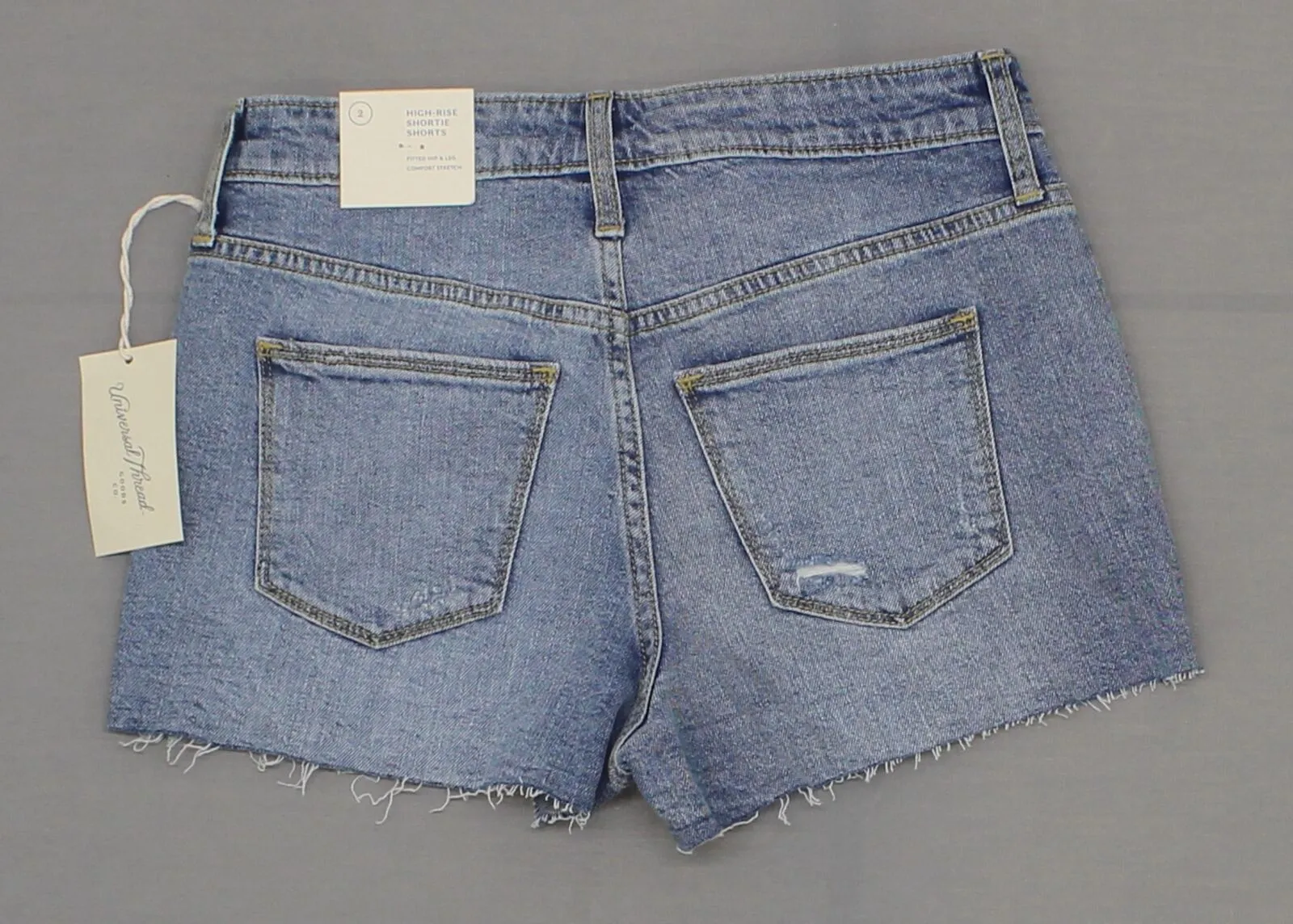 Universal Thread Women's High Rise Destructed Shortie Denim Jean Shorts