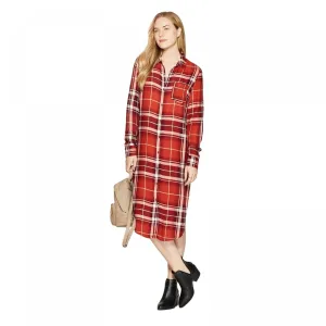 Universal Thread Womens Plaid Long Sleeve Button-Front Midi Shirtdress