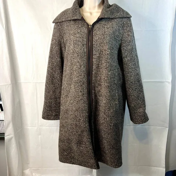 Up Country Super High Neck Collar Full Zip‎ Wool Blend Coat Womens Size Medium