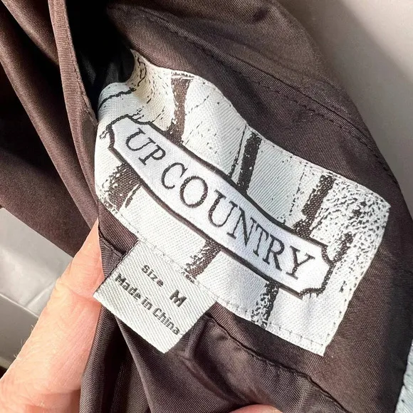 Up Country Super High Neck Collar Full Zip‎ Wool Blend Coat Womens Size Medium