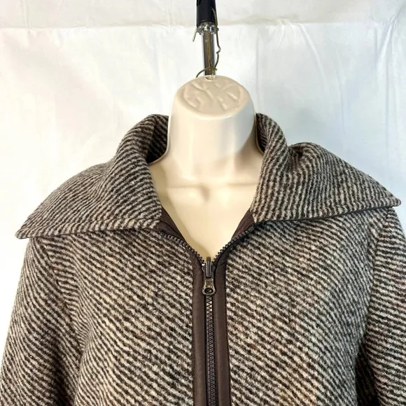 Up Country Super High Neck Collar Full Zip‎ Wool Blend Coat Womens Size Medium