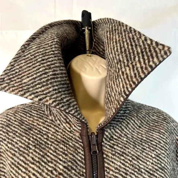 Up Country Super High Neck Collar Full Zip‎ Wool Blend Coat Womens Size Medium