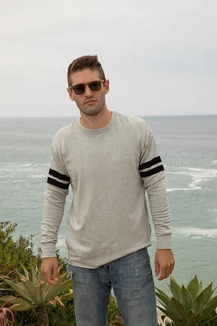 VARSITY SWEATSHIRT - HEATHER GREY/BLACK