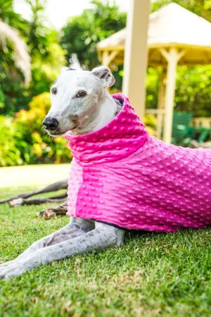 Velvet hot pink minky fleece sports