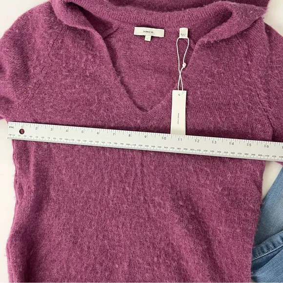 VINCE NWT $345 Brushed Alpaca Wool Polo Pullover Sweater Size S Soft