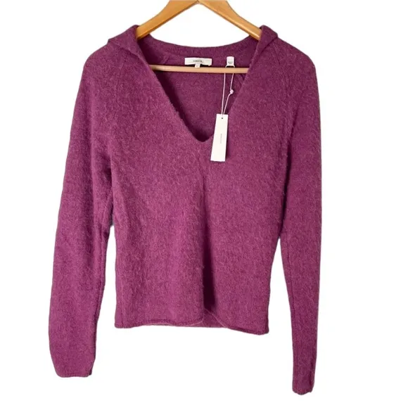 VINCE NWT $345 Brushed Alpaca Wool Polo Pullover Sweater Size S Soft