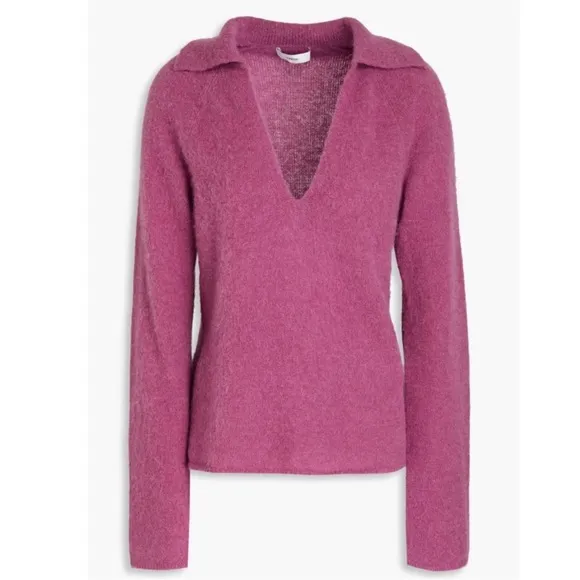 VINCE NWT $345 Brushed Alpaca Wool Polo Pullover Sweater Size S Soft