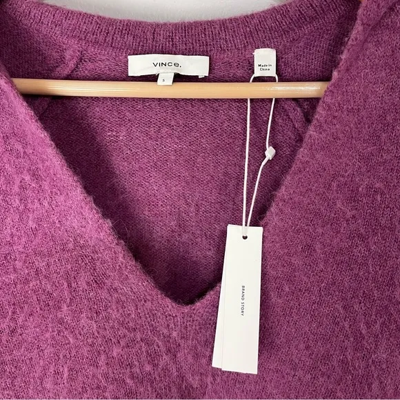 VINCE NWT $345 Brushed Alpaca Wool Polo Pullover Sweater Size S Soft