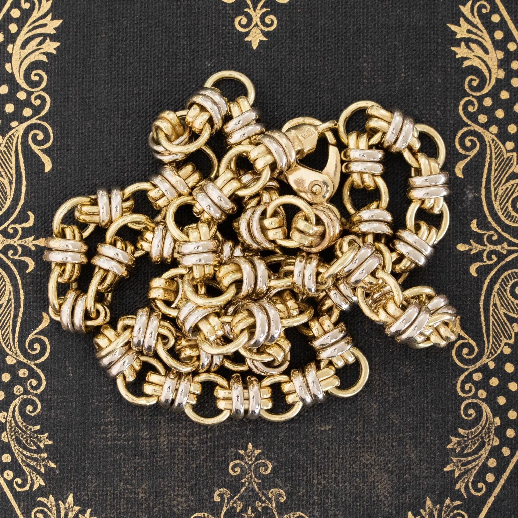 Vintage 2-Tone Circular Link Chain, Italian